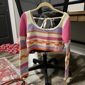 Cropped Long Sleeve Sweater